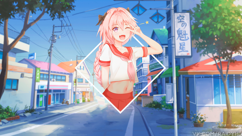 anime, picture-in-picture, Astolfo (Fate/Apocrypha), Rider of Black (Fate/Apocrypha)