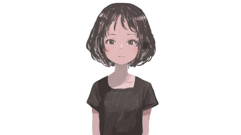 anime, manga, anime girls, minimalism, simple background, schoolgirl, white background