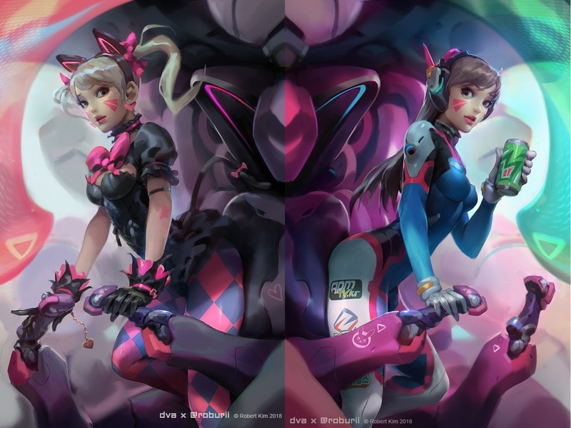 D.Va (Overwatch), digital art, Overwatch