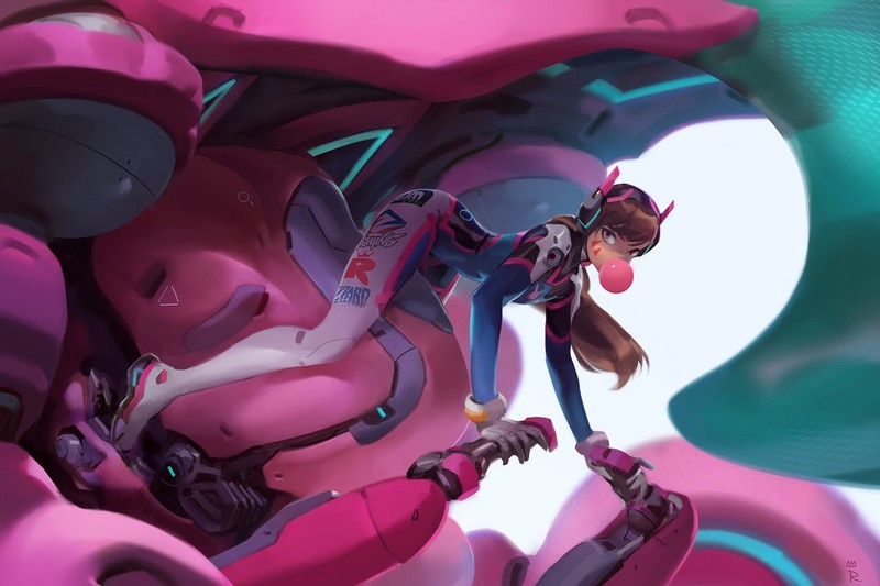 D.Va (Overwatch), digital art, Overwatch