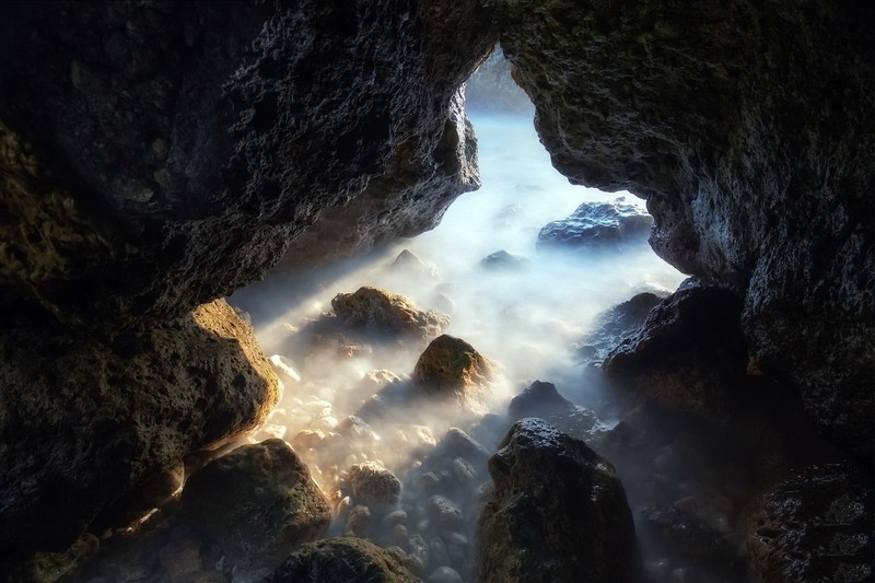 cave, nature, rock, sunlight