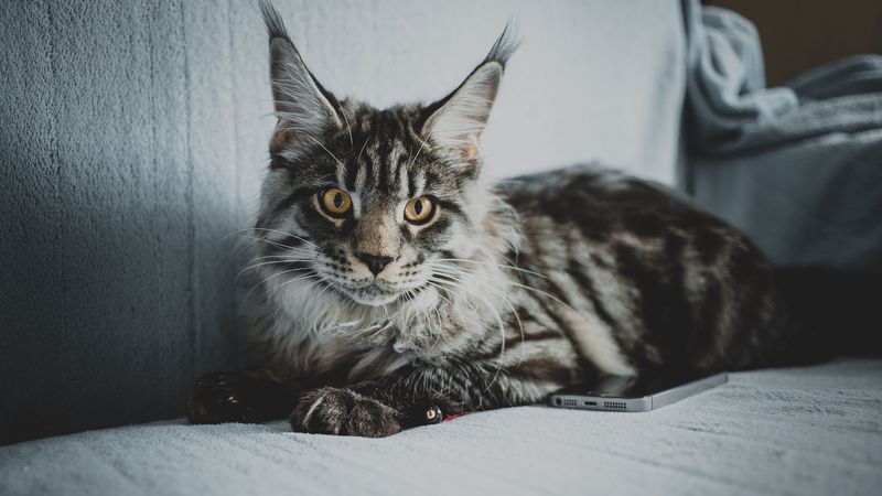 maine coon, cat, gray, glance, pet, 4k