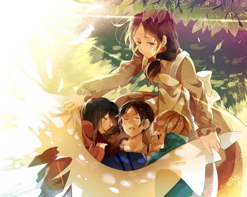 Shingeki no Kyojin, Mikasa Ackerman, Armin Arlert, Eren Jeager