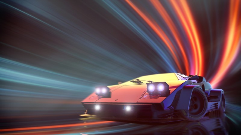 car, vehicle, artwork, Lamborghini, front angle view