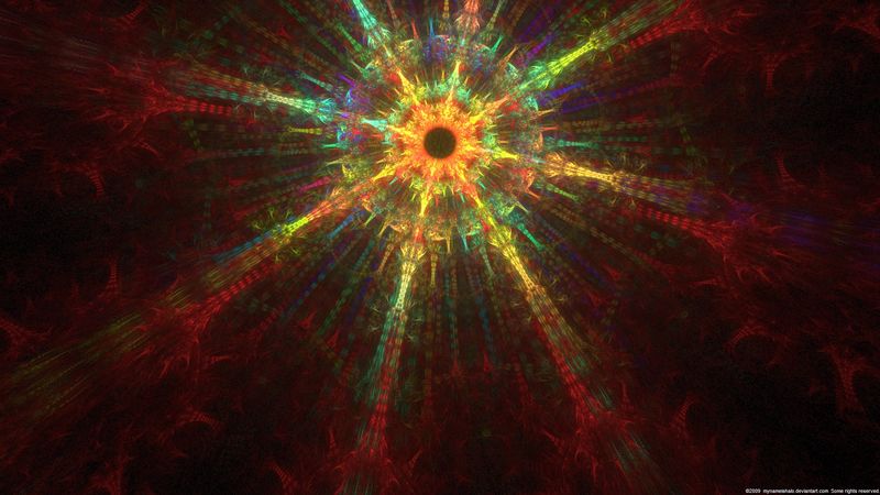 fractal, pattern, colorful, abstraction, glow, 4k