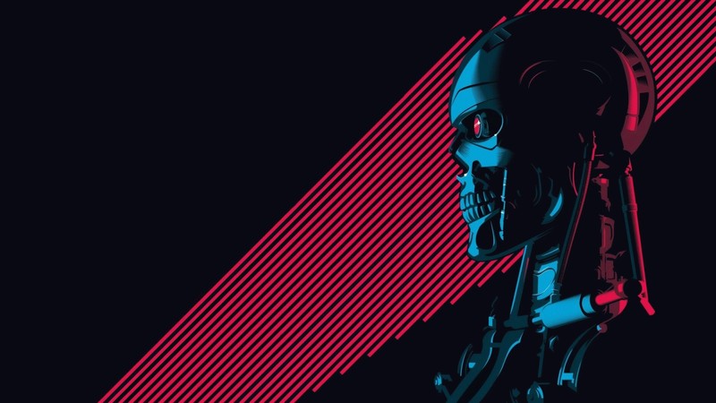 artwork, Terminator, cyborg, movies, science fiction, skull, T-800