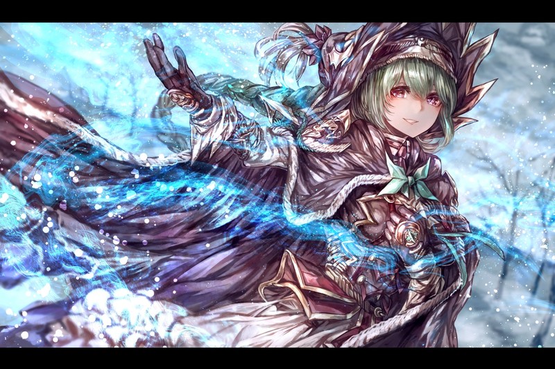 signo aaa, green hair, anime, anime girls, snow, braided hair, Armored