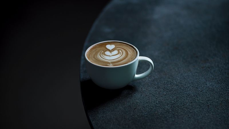 coffee, cup, table, minimalism, dark, 4k
