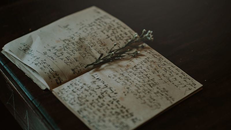 notebook, herbarium, plant, notes, 4k