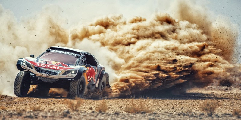 dirt, car, vehicle, Rally, Red Bull, dunes, desert, dust, daylight