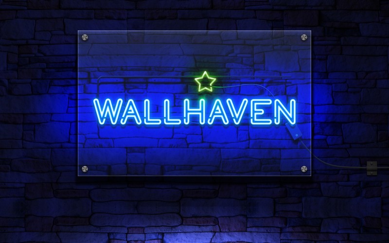 wallhaven, neon, sign, blue