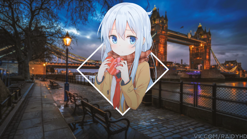 anime, anime girls, picture-in-picture, Hibiki (KanColle)