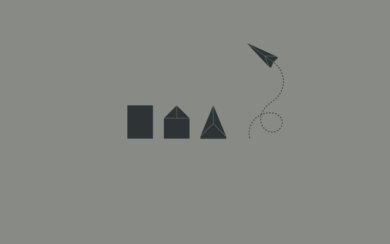 digital art, minimalism, simple background, paper, paper planes, creativity, square, triangle