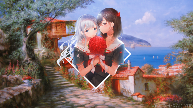 anime, anime girls, picture-in-picture