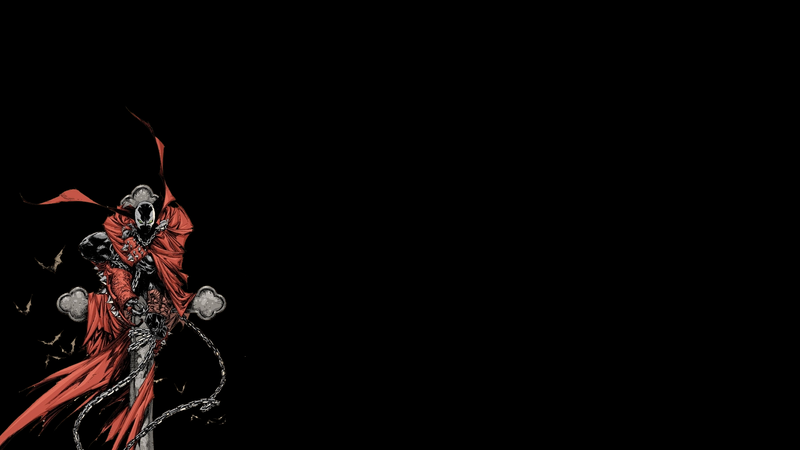 Spawn, Todd McFarlane, black background, comic books, simple background, comic art, 90s