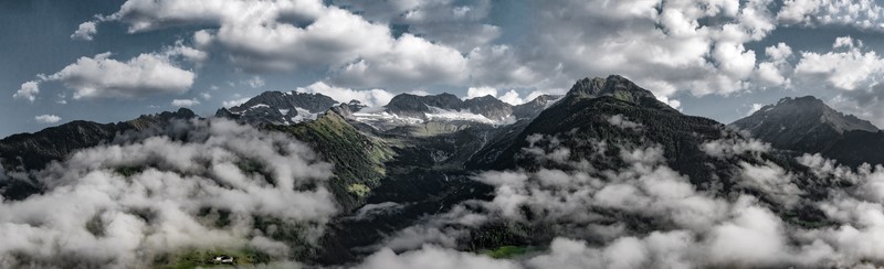 landscape, nature, sky, clouds, panorama, mountains