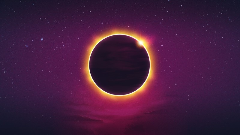 Gunship, synthwave, eclipse, digital art, Sun