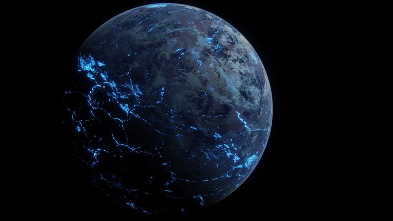 planet, sphere, surface, space, dark, 4k