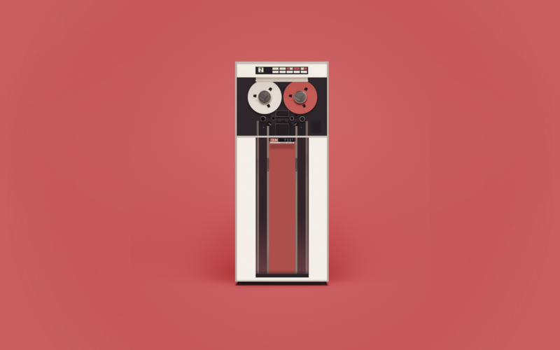 IBM, Retro computers, vintage, technology, computer, simple background, red