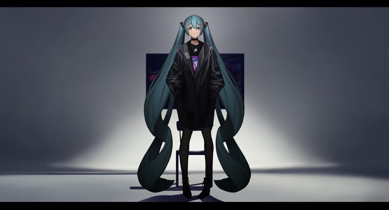 Vocaloid, anime girls, Hatsune Miku, ponytail