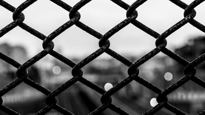 mesh, cells, bw, metallic, dark, 4k