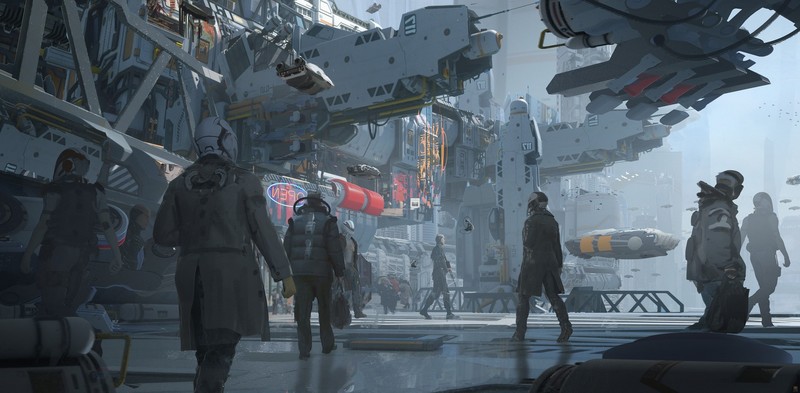 digital art, fan art, futuristic, science fiction, Wadim Kashin