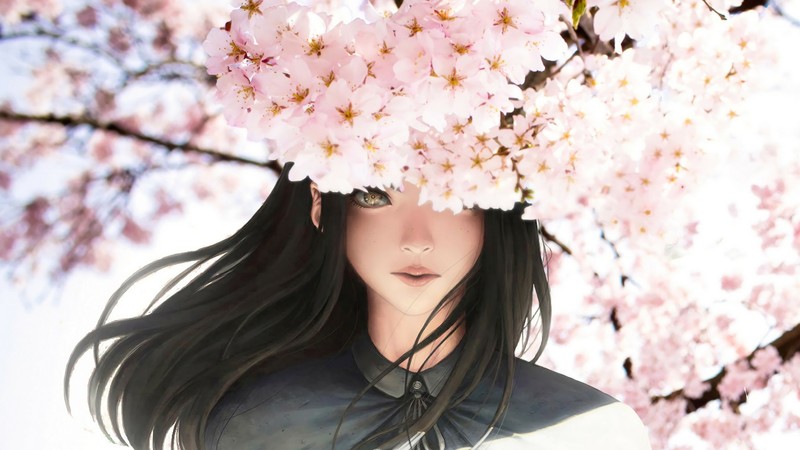 anime, anime girls, cherry blossom