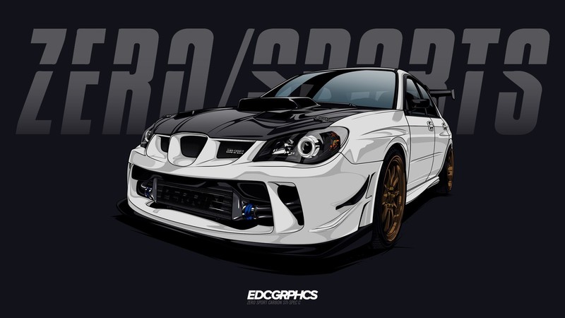 EDC Graphics, render, Subaru Impreza WRX STi, Subaru, Japanese cars, JDM