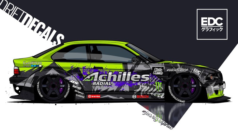 EDC Graphics, BMW M3, render, German cars, side view, digital art, car, vehicle, BMW 3 Series, BMW E36