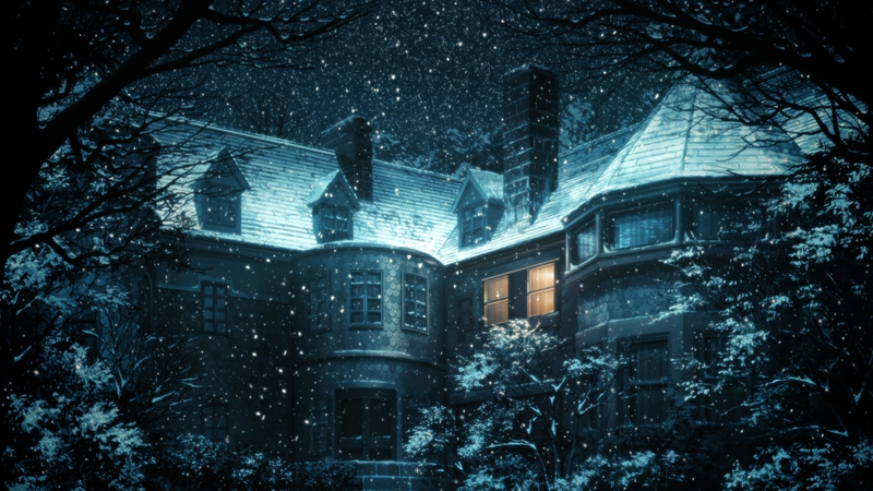 Fate/Stay Night, anime, Fate Series, snow, house, cyan, snowing, artwork