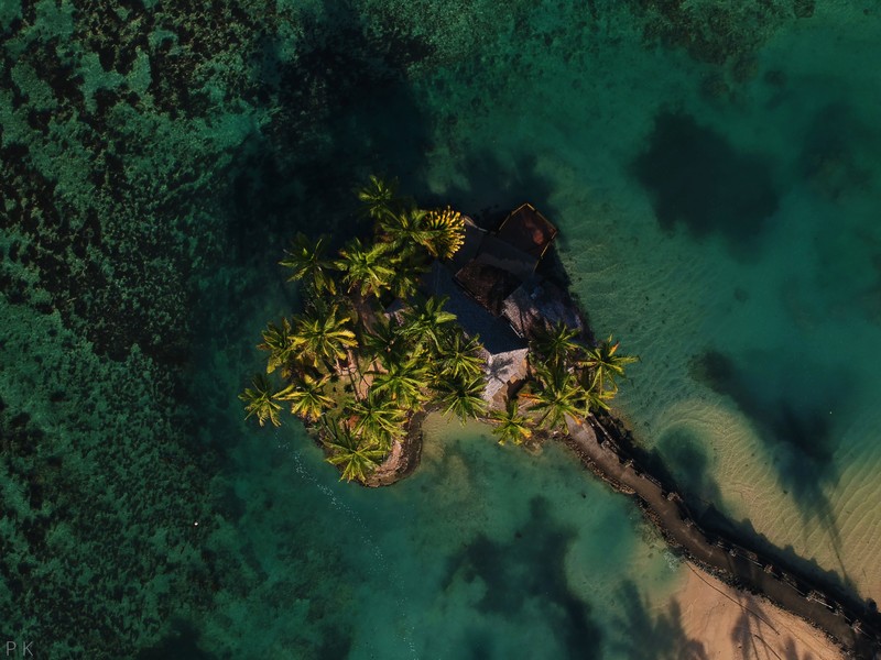 nature, landscape, Fiji, Warwick, trees, path, drone photo, rocks, sand, waves
