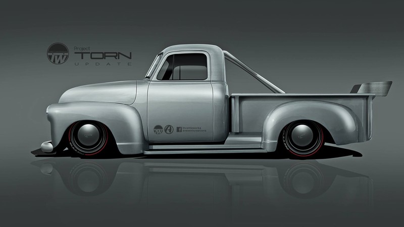 1954 Chevrolet, pickup trucks, render, Axesent Creations, American cars, Chevy, Chevrolet, side view, silver cars, Vintage car