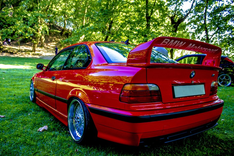 BMW, red, BBS, Stance, low, BMW 3 Series, BMW E36