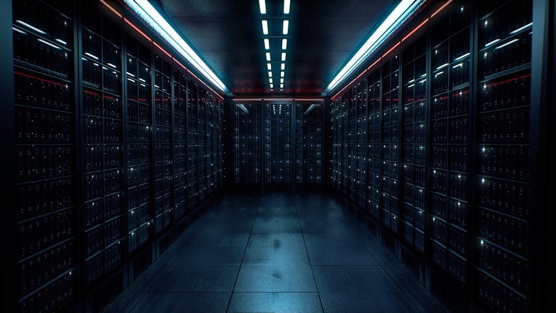 server, room, lights, dark, data center, datacenter