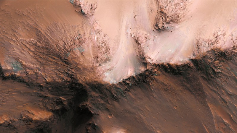 Mars, NASA, dunes, landscape, aerial view, planet