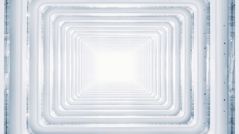 tunnel, light, bright, architecture, symmetry, 4k