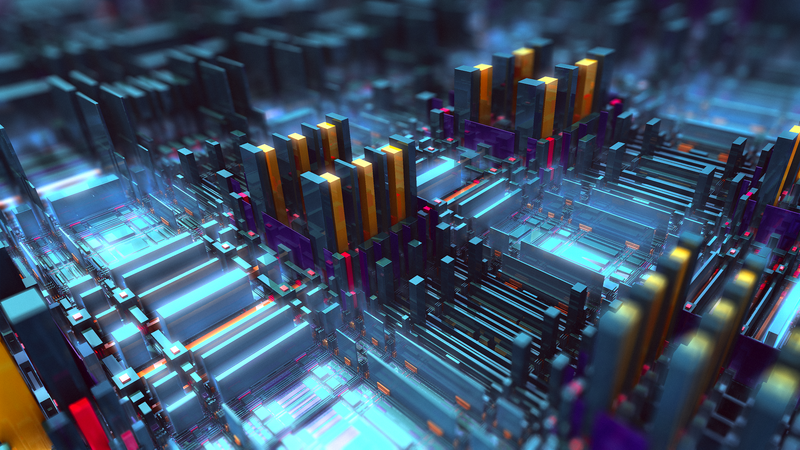 3D, geometry, 3D Abstract, render, square, boxes, motherboards