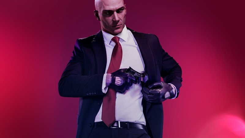 Hitman, video games, Codename 47, suits, pink, red tie, HITMAN 2, red