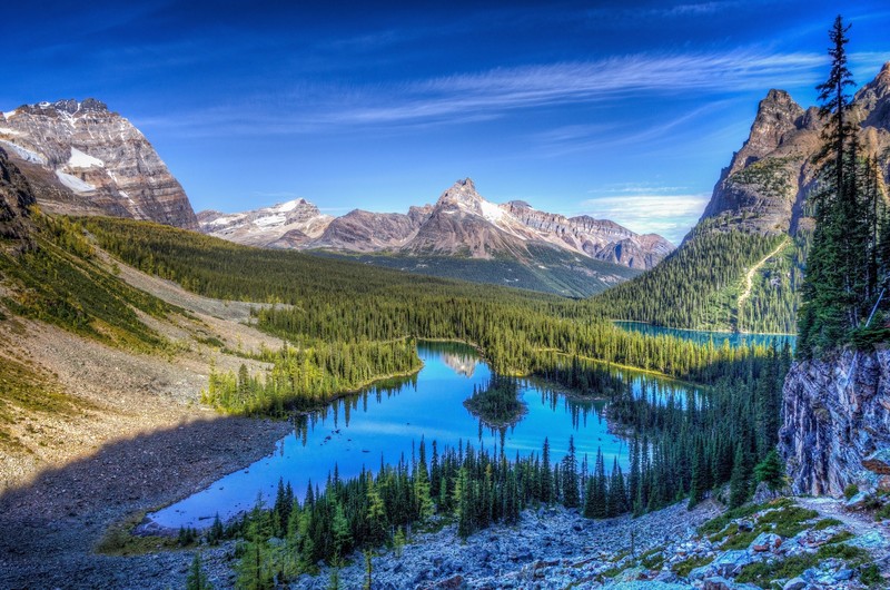 nature, landscape, mountains, Lake OHara, Yoho National Park, Canada, lake