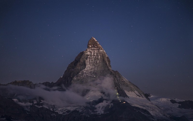 sky, mountain top, stars