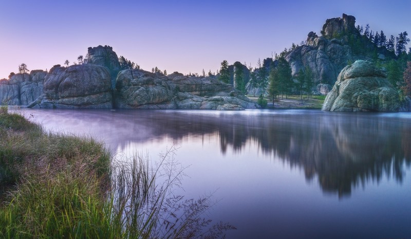 landscape, nature, water, reflection, rocks