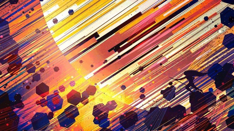digital art, asteroid, planet, hexagon
