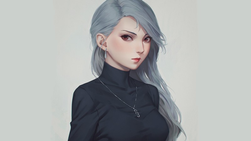 black clothing, necklace, anime girls, portrait, Persona 5, Persona series