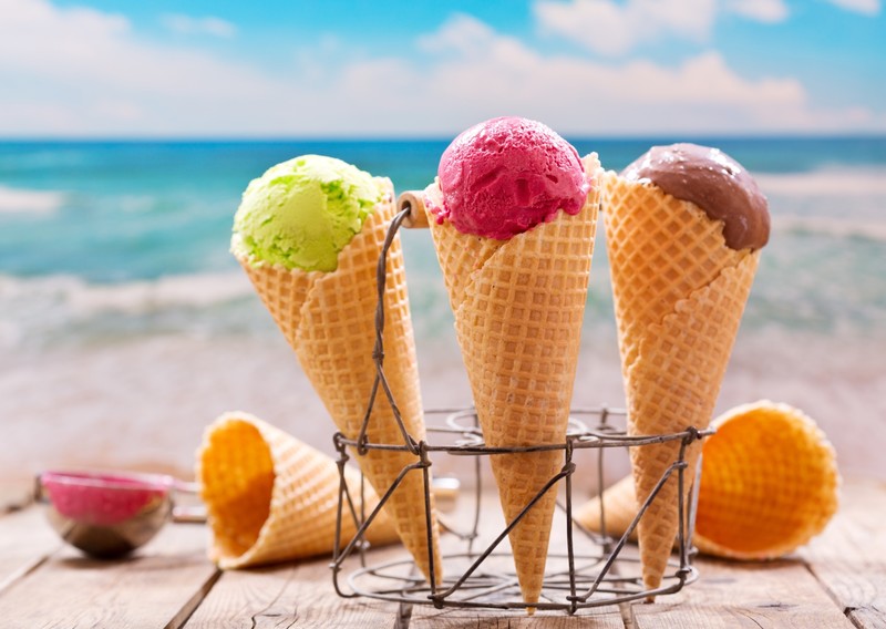 food, sweets, ice cream, depth of field