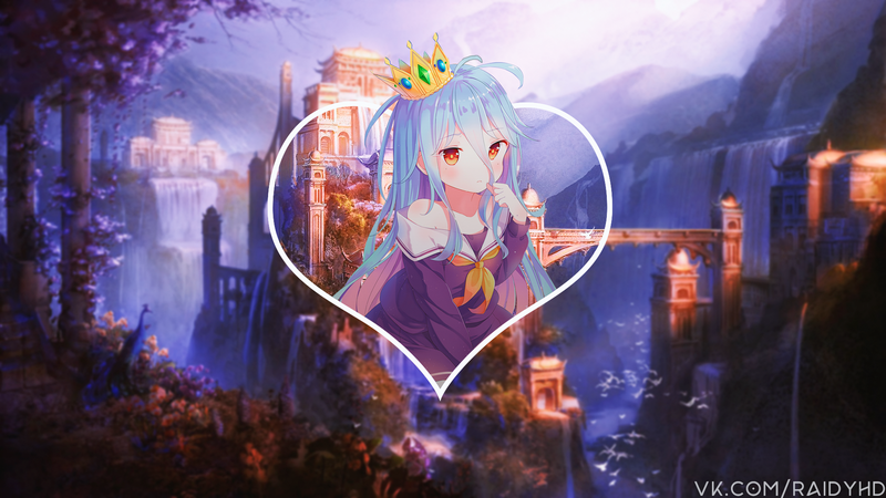 anime, anime girls, picture-in-picture, Shiro (No Game No Life), No Game No Life