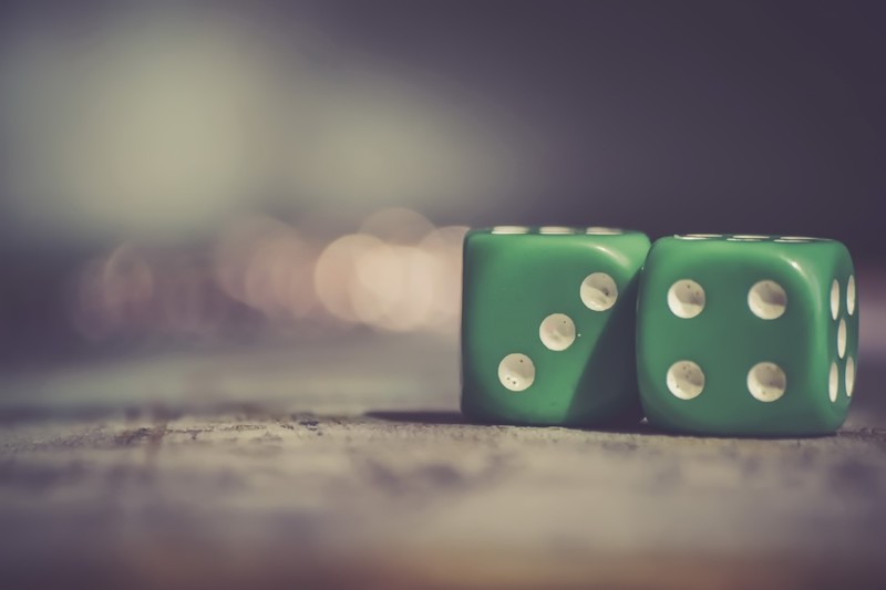 macro, dice, depth of field, green, filter