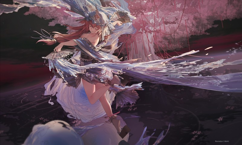Mivit, Touhou, anime girls, anime, long hair, fantasy girl, Miv4t