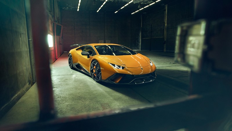Super Car, hangar, Lamborghini Huracan, Lamborghini, yellow cars, factory, front angle view