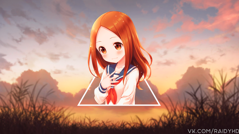 anime, anime girls, picture-in-picture, Karakai Jouzu no Takagi-san