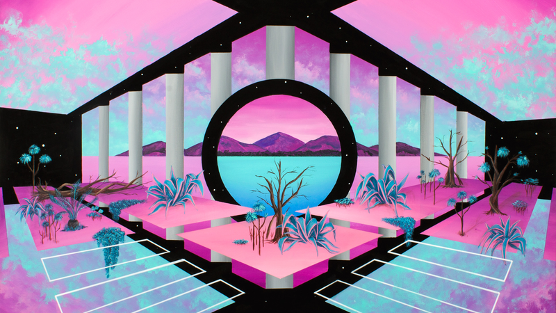 retrowave, Retrowave, vaporwave, abstract, pink